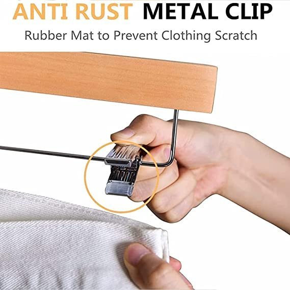 Wooden Clipper Hangers | Durable Clothes Hangers - Image 5