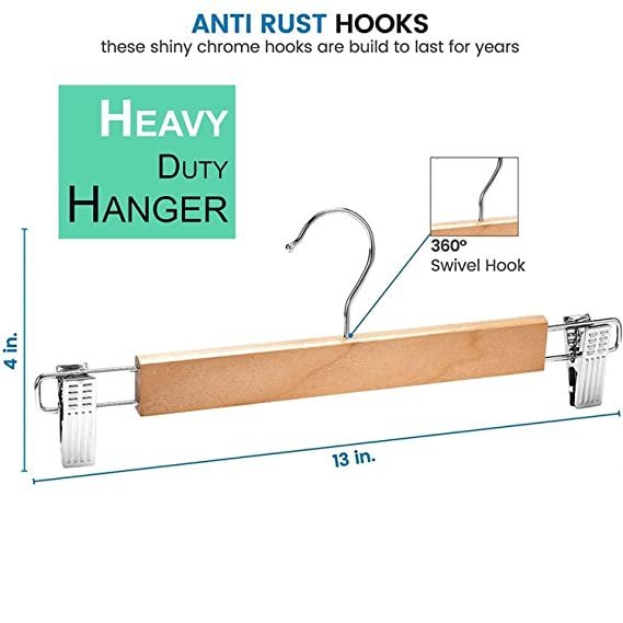 Wooden Clipper Hangers | Durable Clothes Hangers - Image 4
