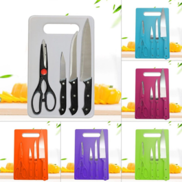 Plastic Chopping Board With Knife Set For Kitchen