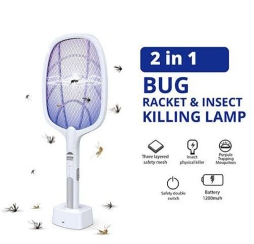 2 In 1 Rechargeable Mosquito Killer Racket and Night Lamp