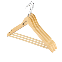 Wooden Cloth Hangers with 360° Swivel Hook