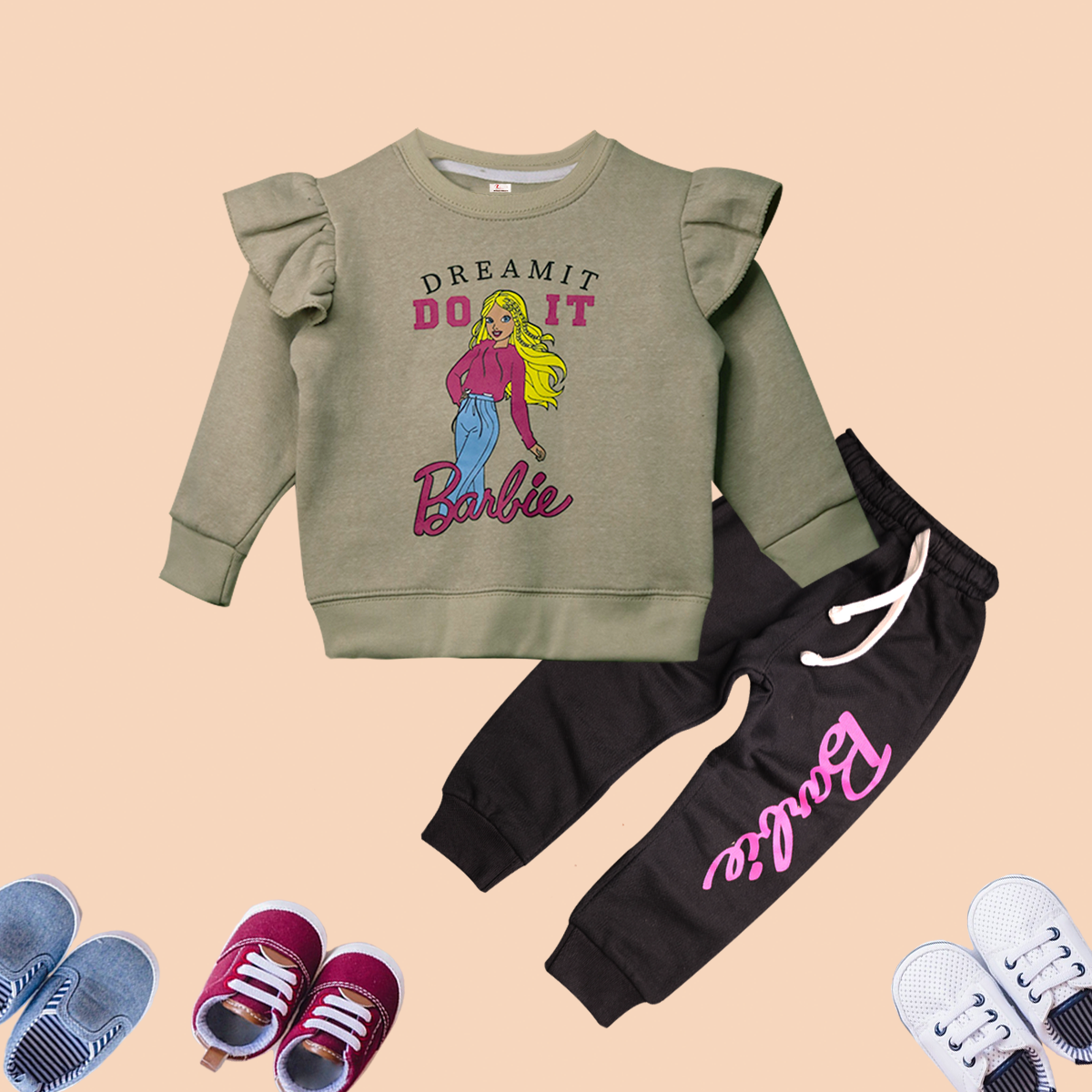 Zayraz Barbie Print TrackSuit For Girls