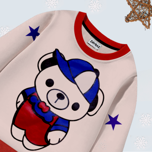 Zayraz Bear Printed Sweatshirt1