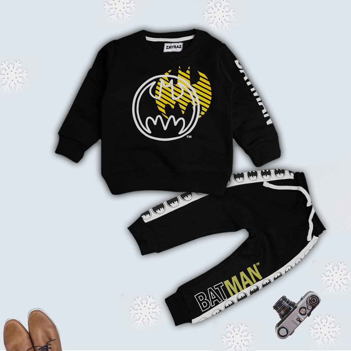 Zayraz Black Yellow Batman Logo TrackSuit