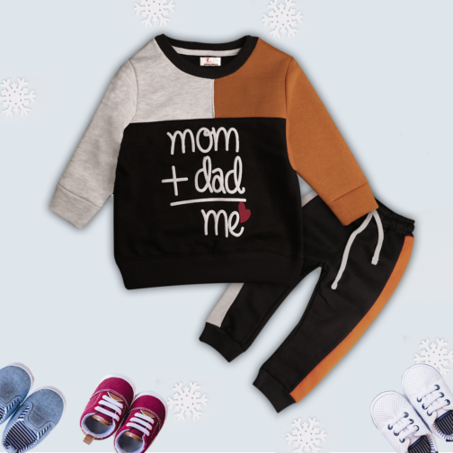 Zayraz Graphic Letter Mom+Dad=Me TrackSuit