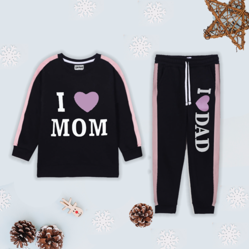 Zayraz I Love Mom-Dad Printed Track Suit