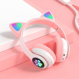 Zayraz Wireless STN-28 Headset | Cat Headphones with RGB LED Lights