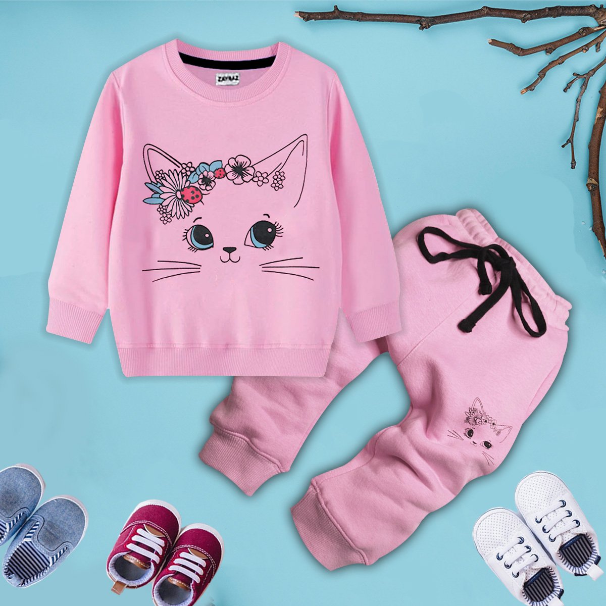 Zayraz kitty Printed Winter Track Suit