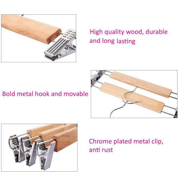 Wooden Clipper Hangers | Durable Clothes Hangers - Image 8