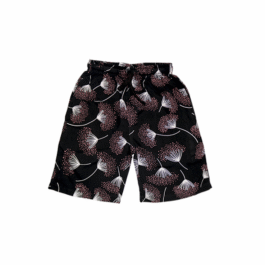 Elegant Floral Summer Linen Co-Ord Set – Black with White & Mauve Print