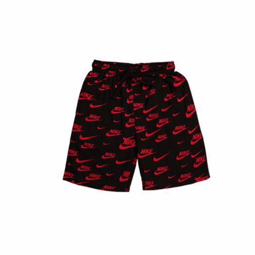 Bold Summer Linen Co-Ord Set – Black & Red Nike Print - Image 4
