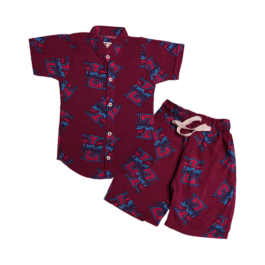 Sporty Maroon Summer Linen Co-Ord Set