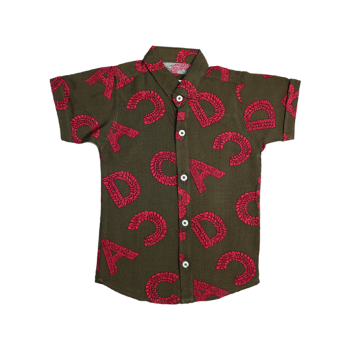 Alphabet Print Linen Shirt & Shorts Set - Image 3