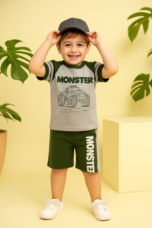 Monster Truck Kids T-Shirt & Shorts Set
