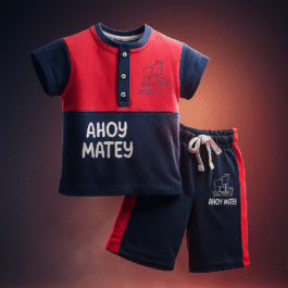 Ahoy Matey” Nautical T-Shirt & Shorts Set