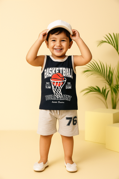 Boys' Sleeveless Basketball Tournament Outfit