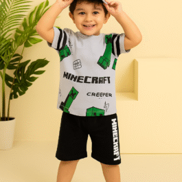 Boys’ “Minecraft Creeper” Summer Outfit Set