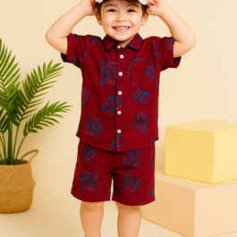 Sporty Maroon Summer Linen Co-Ord Set