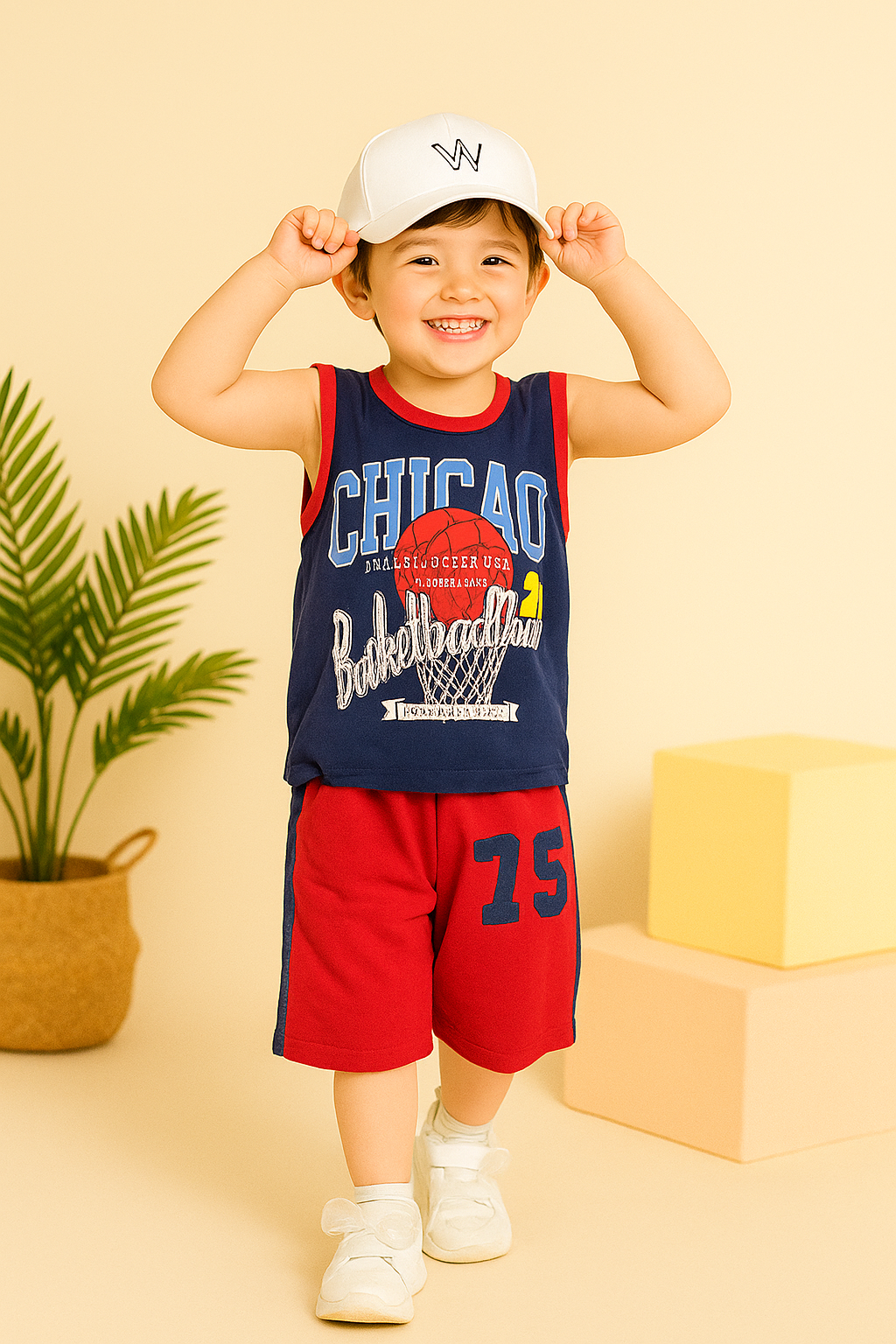 Chicago Basketball Sleeveless T-Shirt & Shorts Set