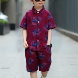 Sporty Maroon Summer Linen Co-Ord Set