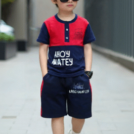 Ahoy Matey” Nautical T-Shirt & Shorts Set