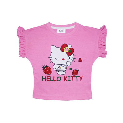 Hello Kitty Ruffle Sleeve T-Shirt & Printed Pajama Set - Image 4
