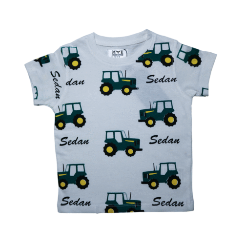 Boys' Tractor Print "Sedan" Summer T-Shirt & Shorts Set - Image 3